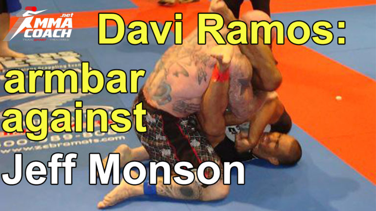 Davi Ramos shows the armbar he used against Jeff Monson