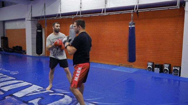 Move around, fade and counter with a single punch (cross)